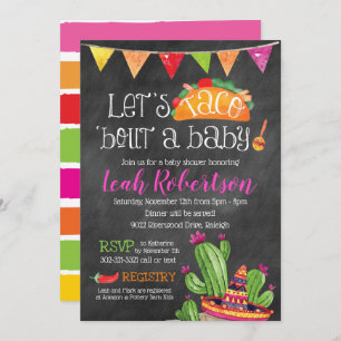 Invitation Taco bout a Baby - Baby shower en tableau de bord