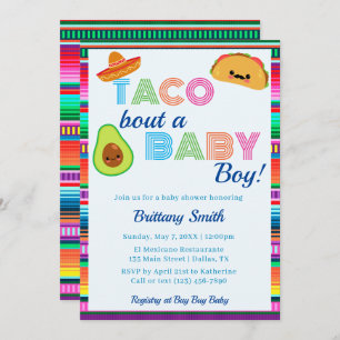 Invitation Taco Bout a Baby Boy Fiesta Stripe Baby shower