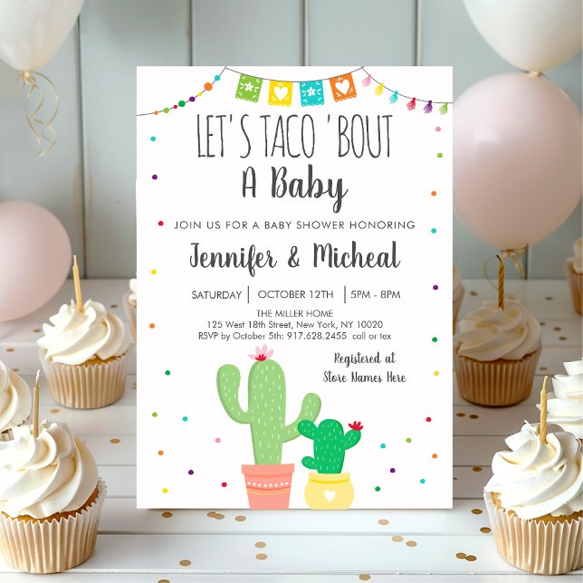 Invitation Taco 'Bout A Baby Fiesta Cactus Baby shower (Créateur téléchargé)