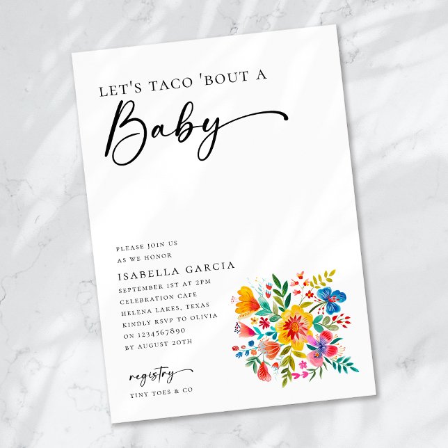 Invitation Taco 'Bout a Baby Floral Fiesta Baby shower (Créateur téléchargé)