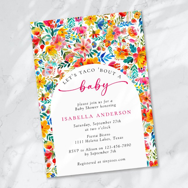 Invitation Taco 'Bout a baby Floral Fiesta Baby shower (Créateur téléchargé)