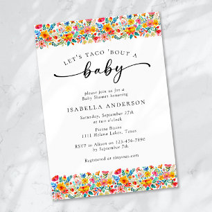 Invitation Taco 'Bout a Baby Floral Fiesta Baby shower