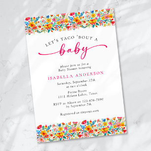 Invitation Taco 'Bout a Baby Floral Fiesta Baby shower
