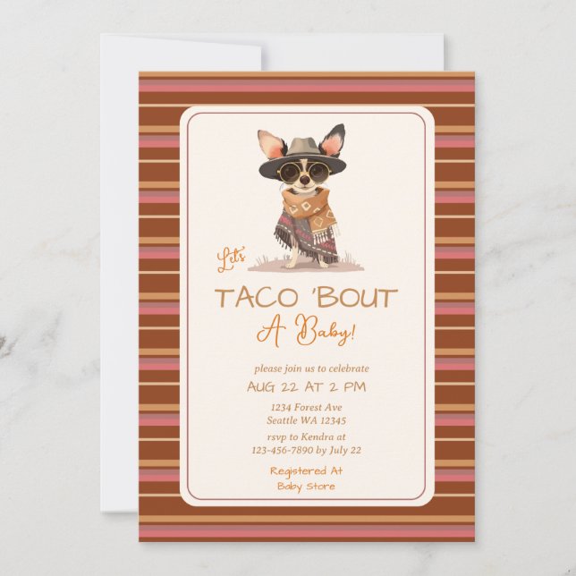 Invitation Taco Bout A Baby shower Fiesta (Devant)