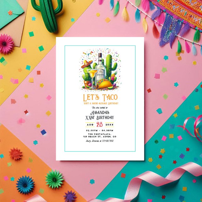 Invitation Taco 'Bout a Birthday - Fête de la Fiesta (Let's Taco 'Bout a Birthday – Fiesta Party Invitation)