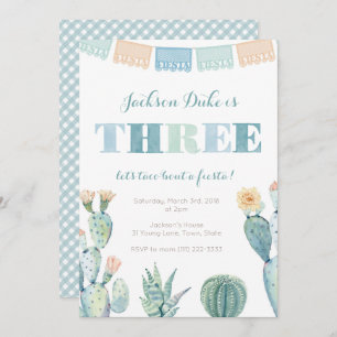 Invitation Taco Bout A Fiesta Boy 3e fête d'anniversaire