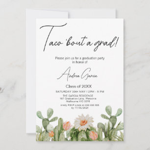 Invitation Taco Bout A Grad, Flower Cactus Graduation