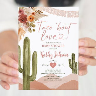 Invitation Taco bout amour Baby shower cactus du sud-ouest