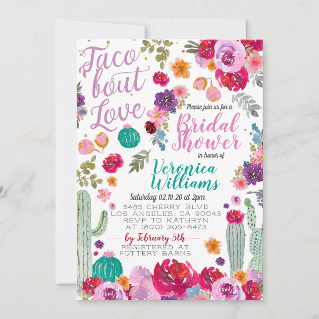 Invitation Taco Bout Amour Envoi d'une douche nuptiale (Devant)