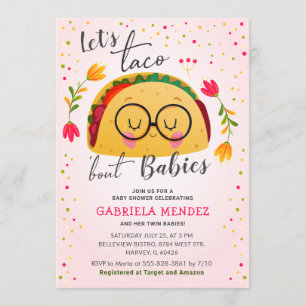 Invitation Taco Bout Babies Twin Fiesta Baby shower Sprinkl