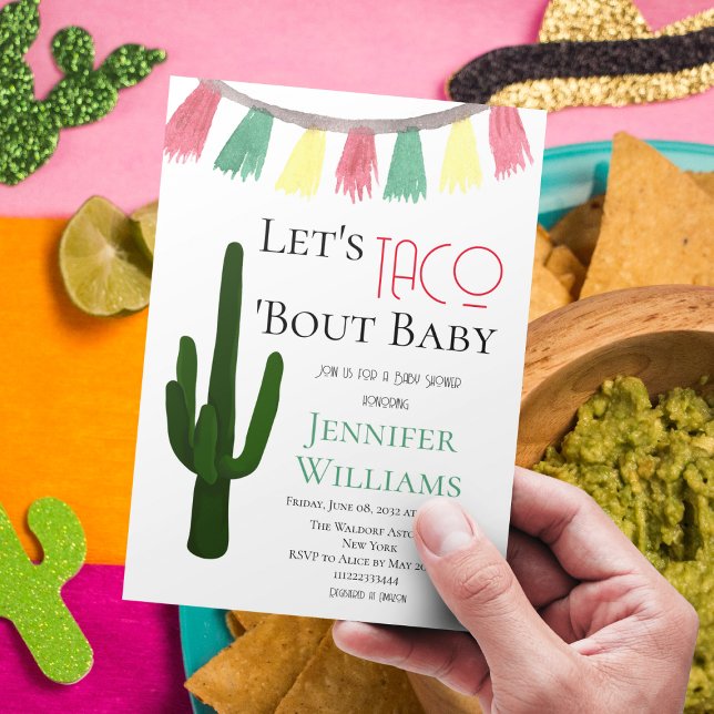 Invitation Taco Bout Baby Fiesta de cactus mexicain pour Baby (Créateur téléchargé)