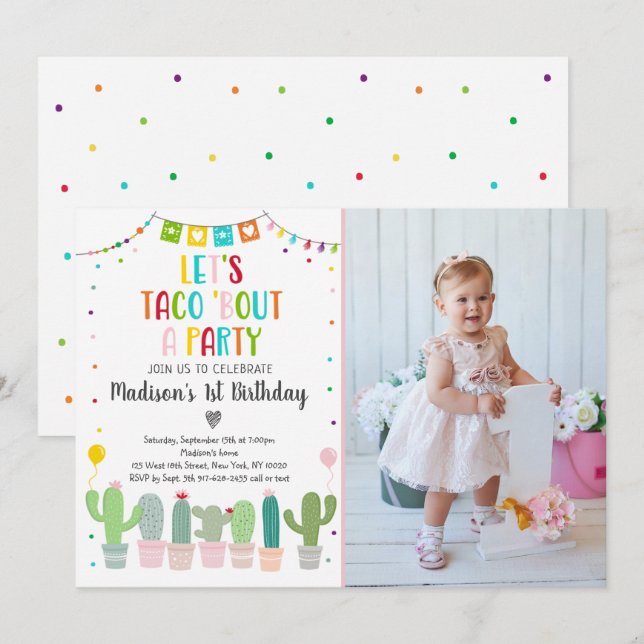 Invitation Taco Bout Fête du Cactus (Devant / Derrière)