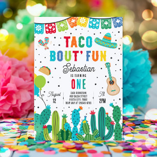 Invitation Taco Bout' Fun 1er Anniversaire Fête mexicaine