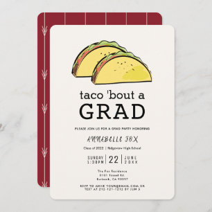 Invitation Taco Bout GRAD Burgundy Graduation Party