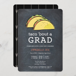 Invitation Taco Bout GRAD Chalkboard Black Graduation Party