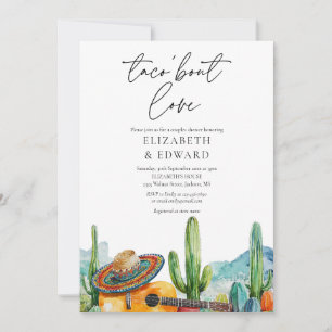 Invitation Taco Bout Love Aquarelle Photo Couples Douche