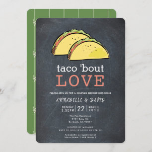 Invitation Taco Bout Love Black Chalkboard Couples Show