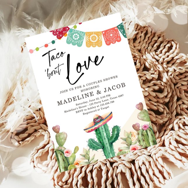 Invitation Taco Bout Love Cactus Fiesta Couples Douche Invita (Créateur téléchargé)