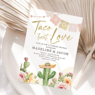 Invitation Taco Bout Love Cactus Fiesta Couples Douche rose