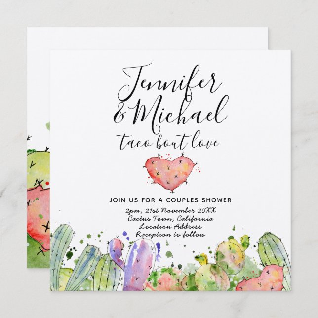 Invitation Taco Bout Love - Cartons d'invitation de mariage F (Devant / Derrière)