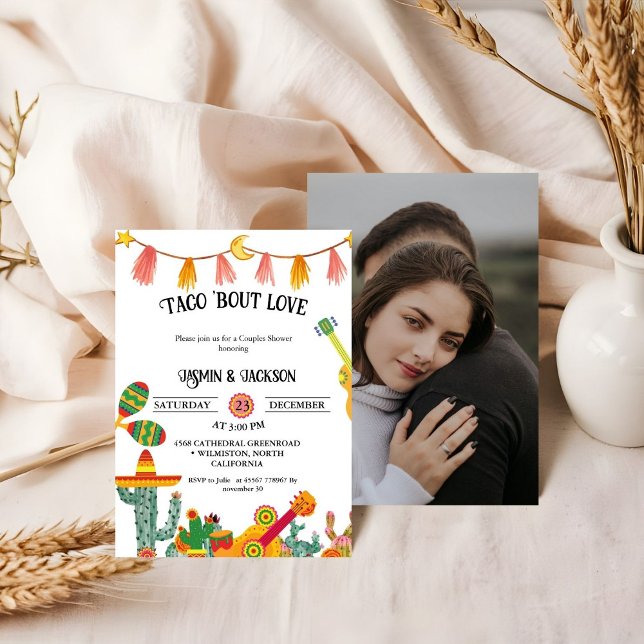 Invitation Taco 'Bout Love Couples Douche Cactus (Créateur téléchargé)