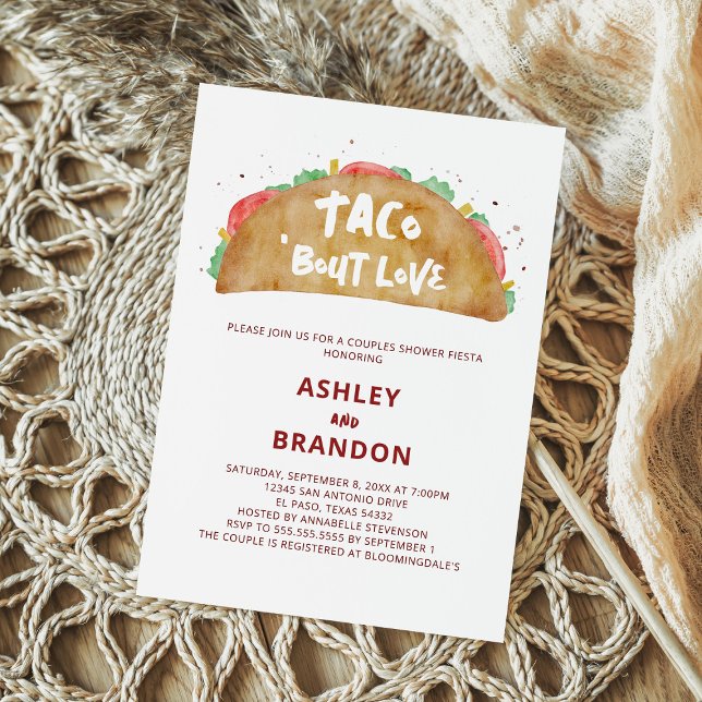 Invitation Taco 'Bout Love Couples Mariage Fête Fiesta (Créateur téléchargé)