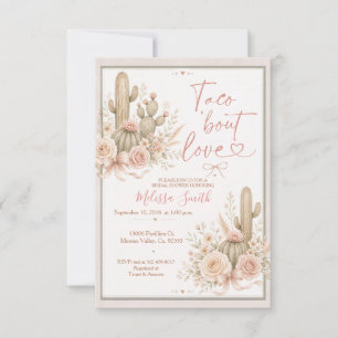 Invitation Taco Bout Love Enterrement de Mariage Cactus Rose