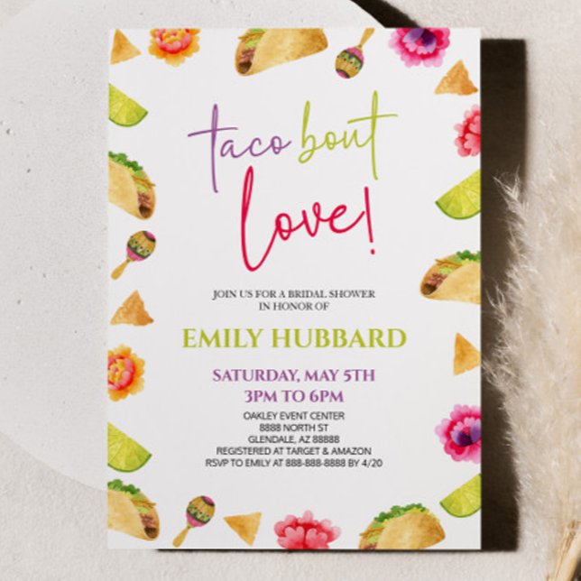 Invitation Taco Bout Love ! Fête des mariées Fiesta (Créateur téléchargé)