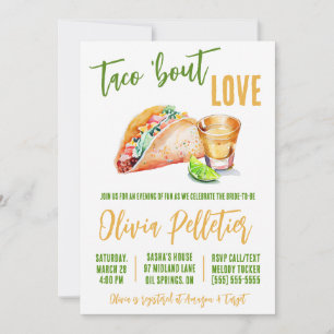 Invitation Taco 'Bout Love ! Fête des mariées Tacos et Tequil