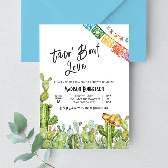 Invitation Taco 'Bout Love Fiesta Couples Douche (Créateur téléchargé)