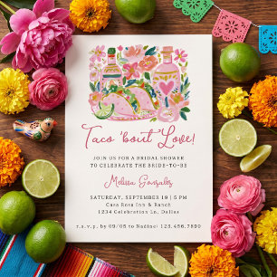 Invitation Taco 'Bout Love Rose Fiesta Mexicaine Enterrement