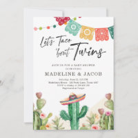 Taco Bout Twins Fiesta Cactus Aquarelle bébé