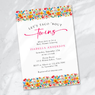 Invitation Taco 'Bout Twins Floral Fiesta Baby shower