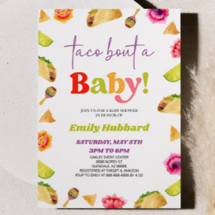 Invitation Taco Bout Un Bébé ! Baby shower Fiesta