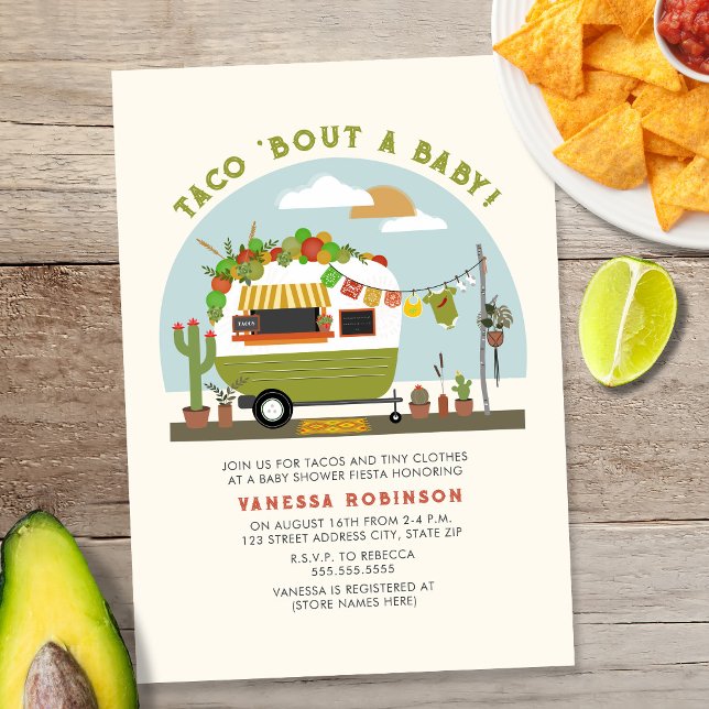 Invitation Taco Bout Un Bébé Taco Camper Camper Baby shower (Créateur téléchargé)