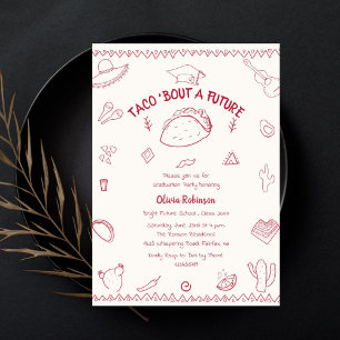 Invitation Taco Bout un futur Fiesta Doodle Graduation