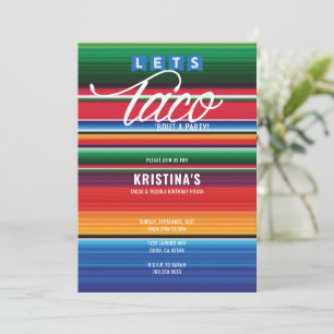 Invitation Taco Bout un thème de fête Colorée mexicaine Fiest