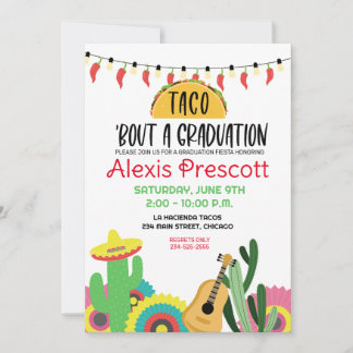 Invitation Taco Bout une fête de graduation Parti Mexicain