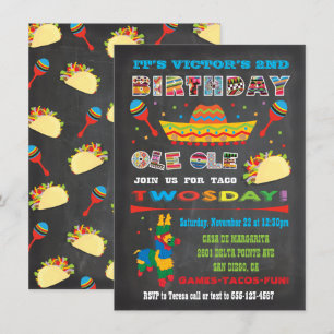 Invitation Taco Deux Jours Mardi Fiesta Mexicaine 2e Annivers