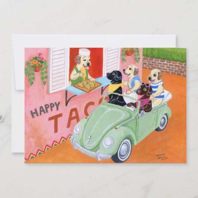 Invitation Taco Fun Labradors (Devant)
