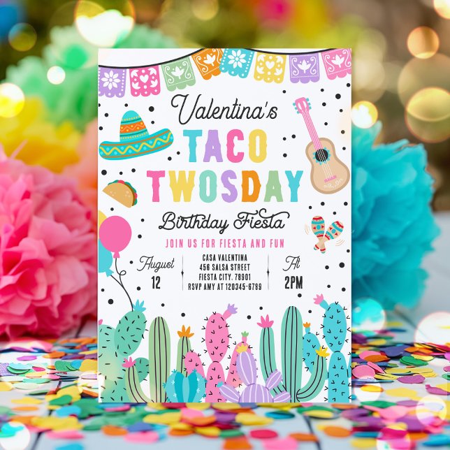 Invitation Taco Jeudi Anniversaire Fiesta 2ème Anniversaire (Créateur téléchargé)