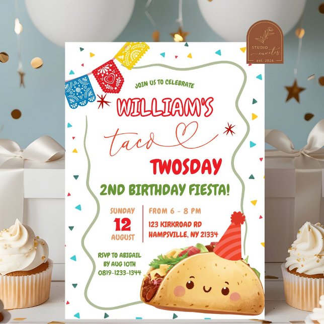 Invitation Taco Mardi Mexicain Anniversaire Garçon (Créateur téléchargé)