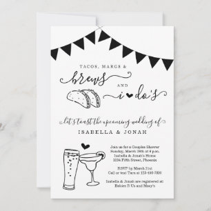 Invitation Taco Marg Brew Avant Je Dos Fête des mariées Coupl