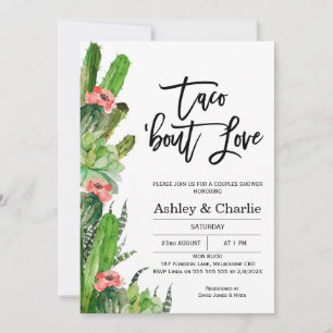 Invitation Taco moderne à propos d'amour Couples douche Invit