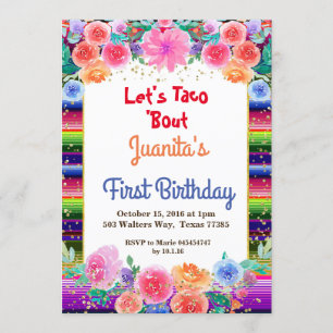 Invitation Taco sur Fiesta Mexicaine 1er anniversaire fête