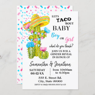 Invitation Taco sur le sexe des bébés révèle le cactus