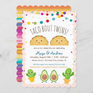 Invitation Taco sur Twins ! Fiesta thème Baby shower jumeau