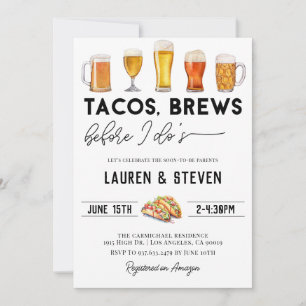 Invitation Tacos brasse avant la Fête des mariées de moi