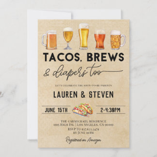 Invitation Tacos Brasse Les Diapeurs Trop Baby showers