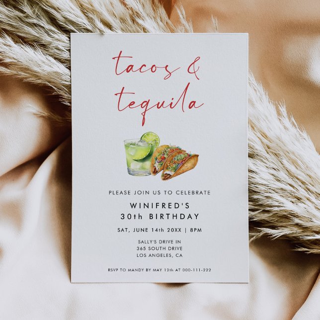 Invitation Tacos et Tequila fête d'anniversaire (Créateur téléchargé)